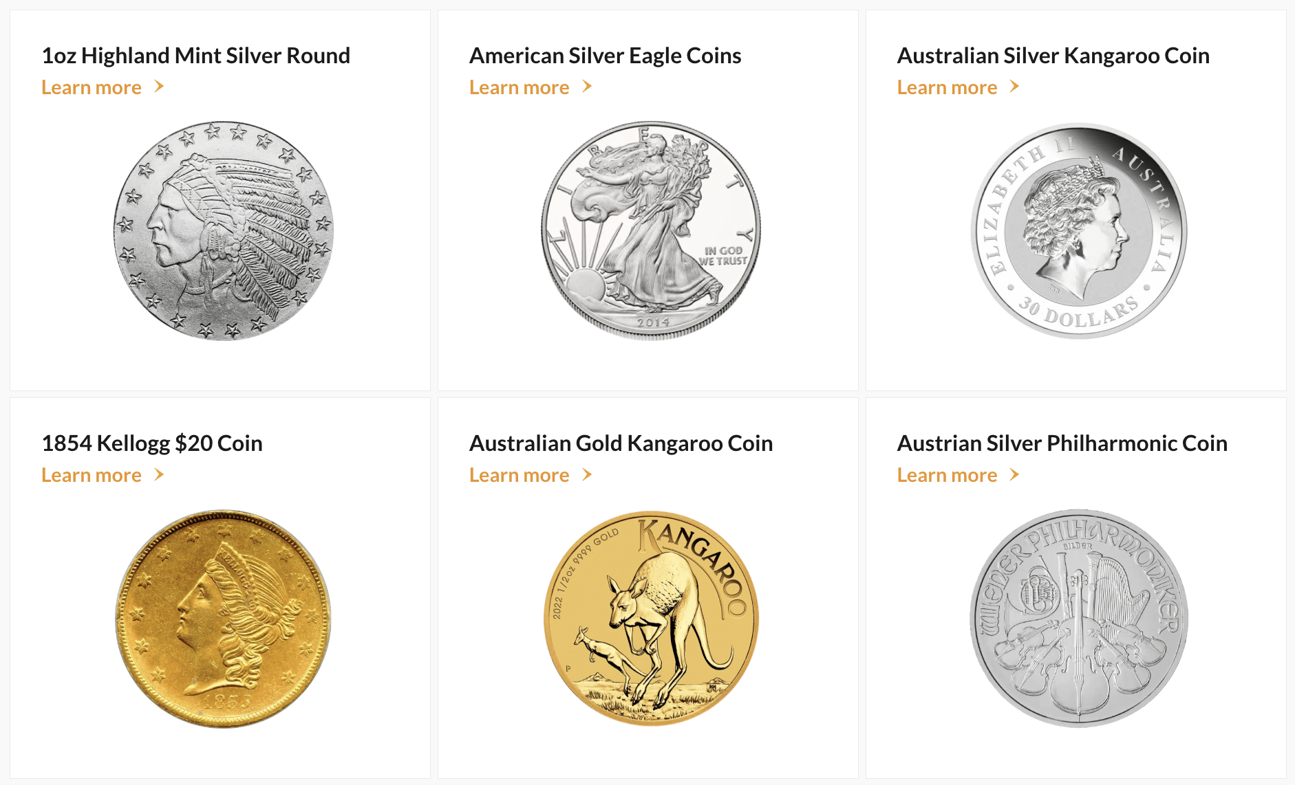 Noble gold and silver coins